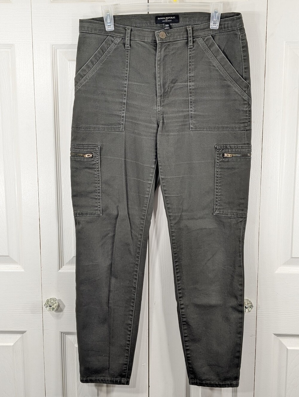 Banana Republic: High Rise Skinny Twill - Mallard Green - Size 29/8